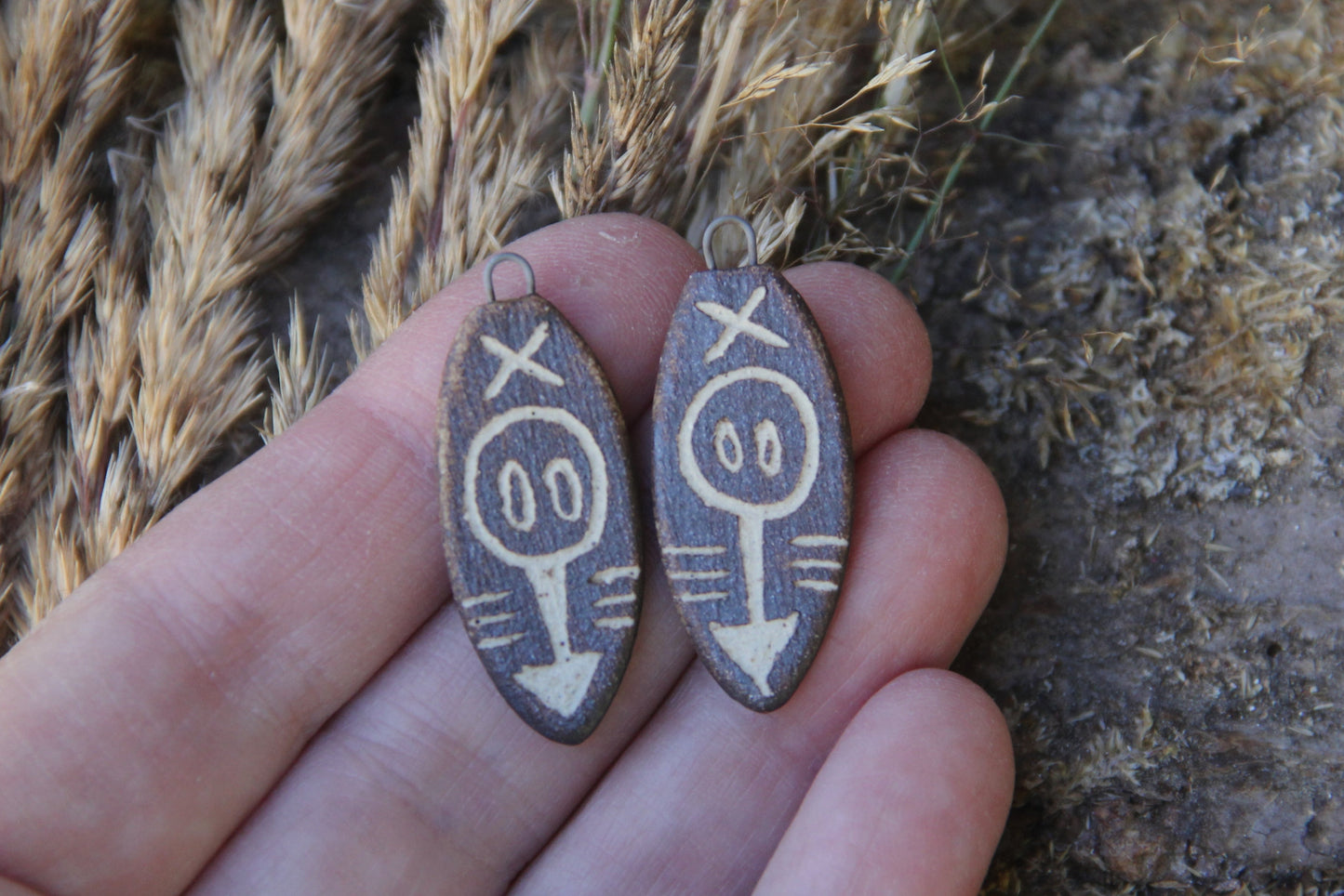 SALE SECTION - a pair of ceramic earring dangles