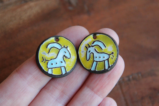 A pair of ceramic earring dangles