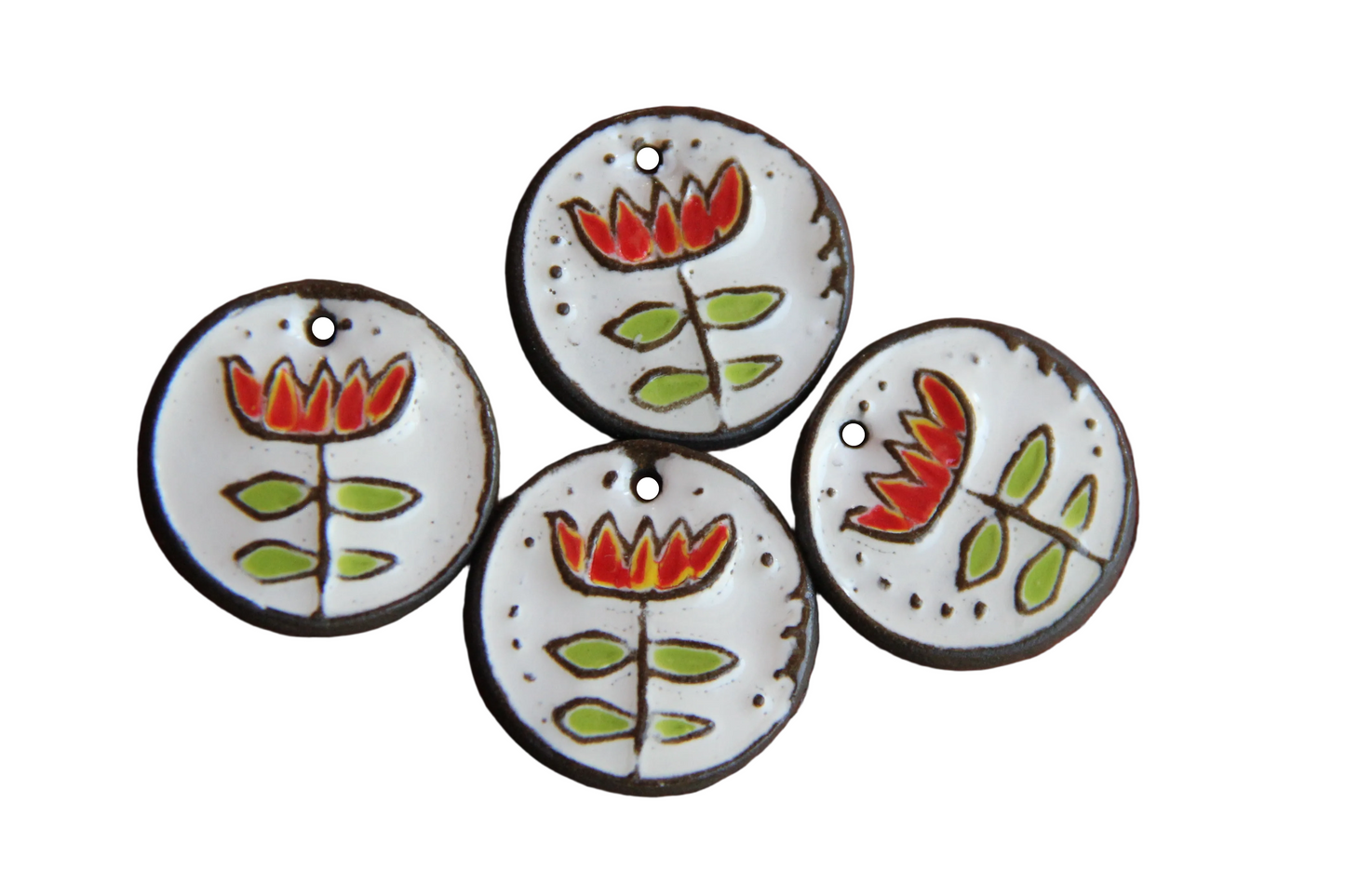 FOLK FLOWER ceramic earring dangles