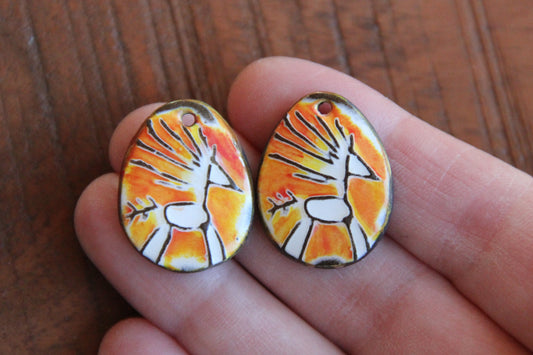 A pair of ceramic earring dangles