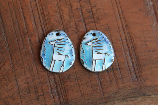 A pair of ceramic earring dangles