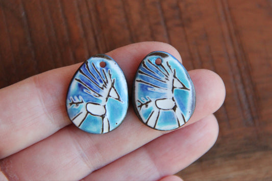Horses - a pair of ceramic earring dangles