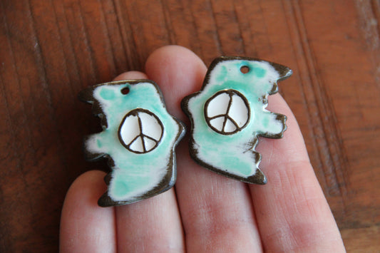 Ceramic pendant PEACE BIRD