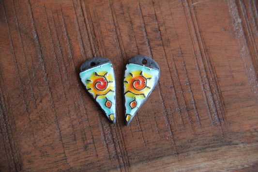 A pair of ceramic earring dangles