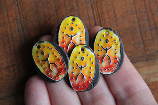 Little happy people - A pair of ceramic earring dangles