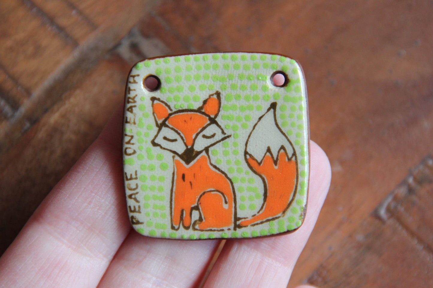 PEACE ON EARTH ceramic focal pendant