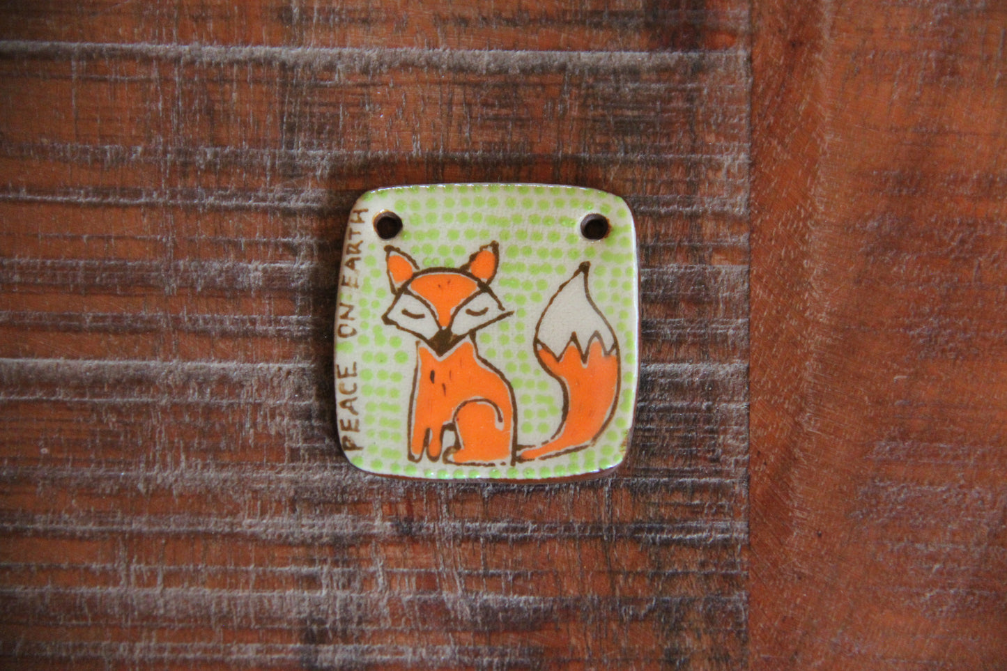 PEACE ON EARTH ceramic focal pendant