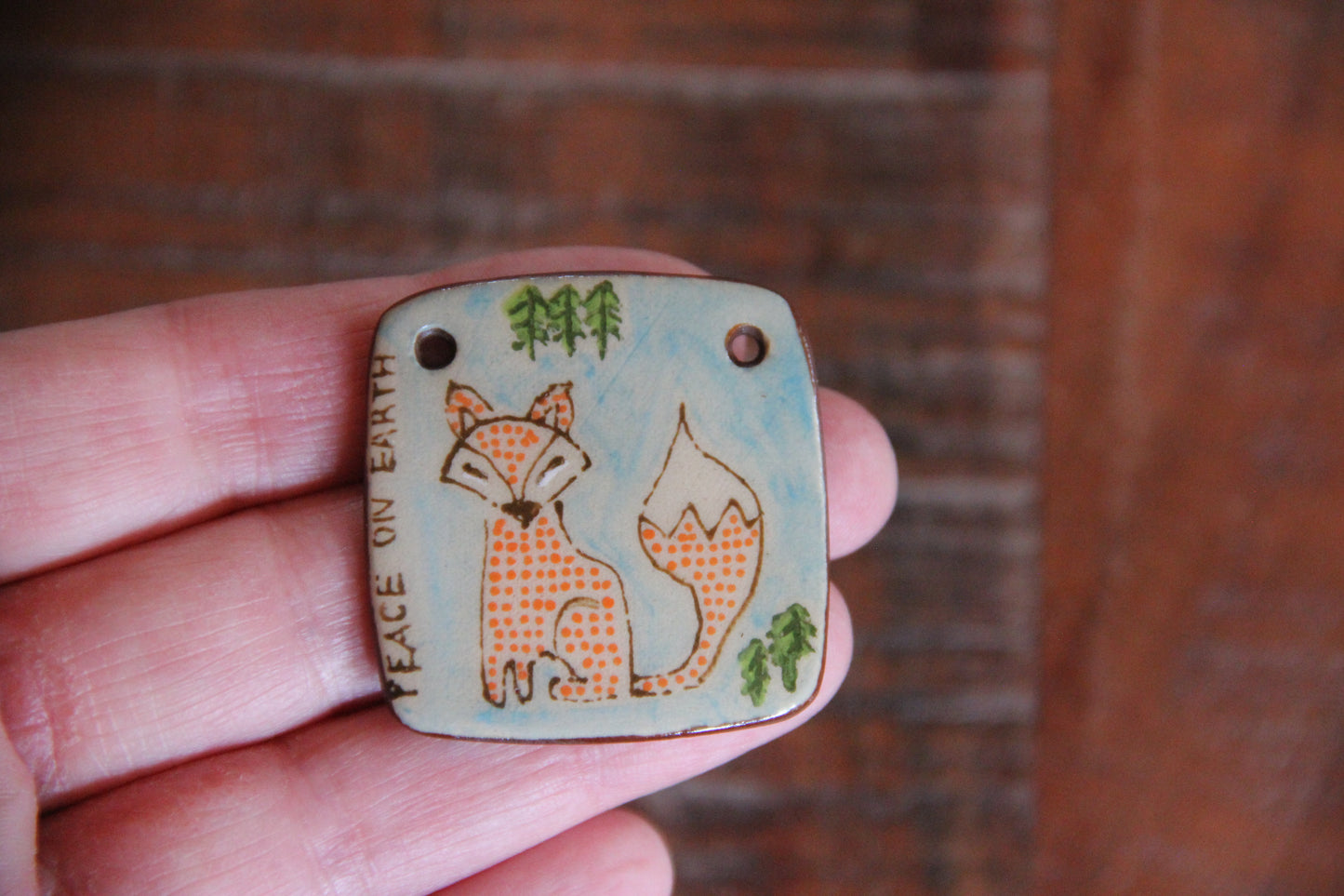 PEACE ON EARTH ceramic focal pendant