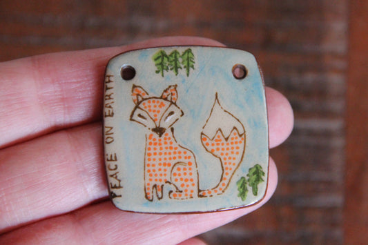 PEACE ON EARTH ceramic focal pendant
