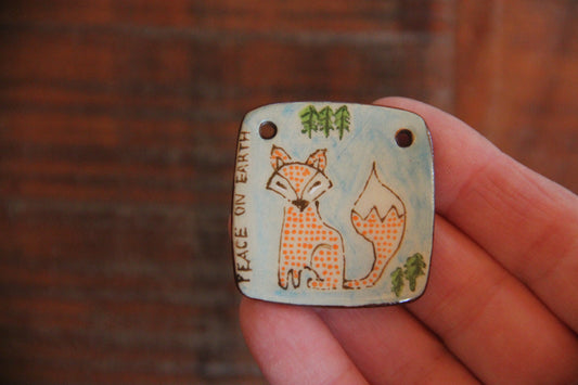 PEACE ON EARTH ceramic focal pendant