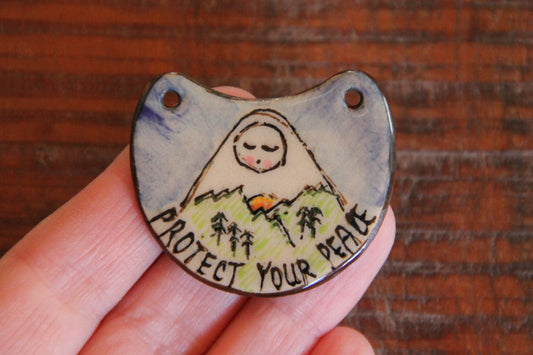 PROTECT YOUR PEACE ceramic focal pendant