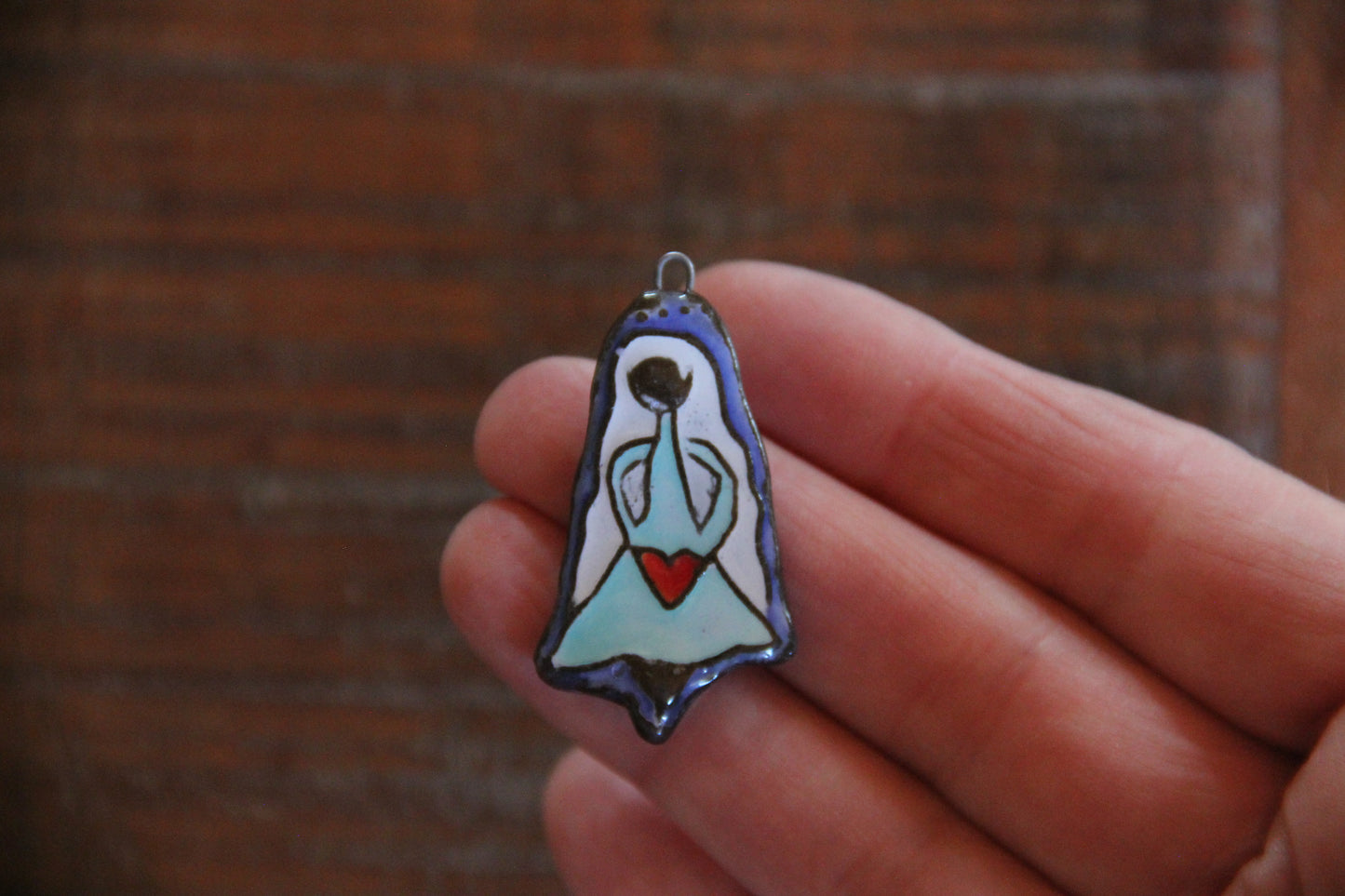 I'm holding your heart ceramic focal pendant