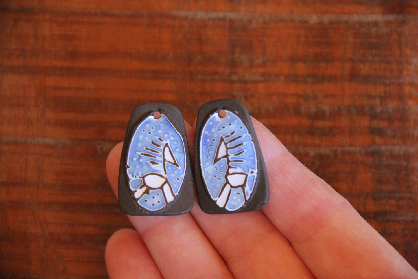 Horses - a pair of ceramic earring dangles