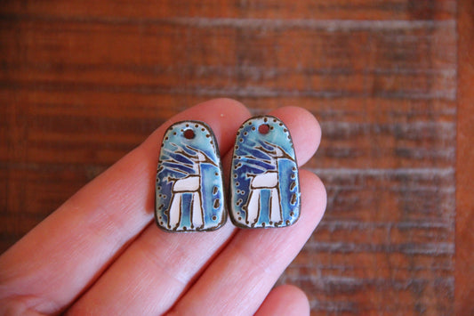 Horses - a pair of ceramic earring dangles