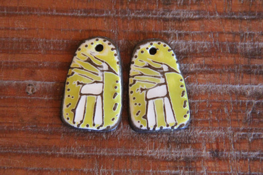 Horses - a pair of ceramic earring dangles