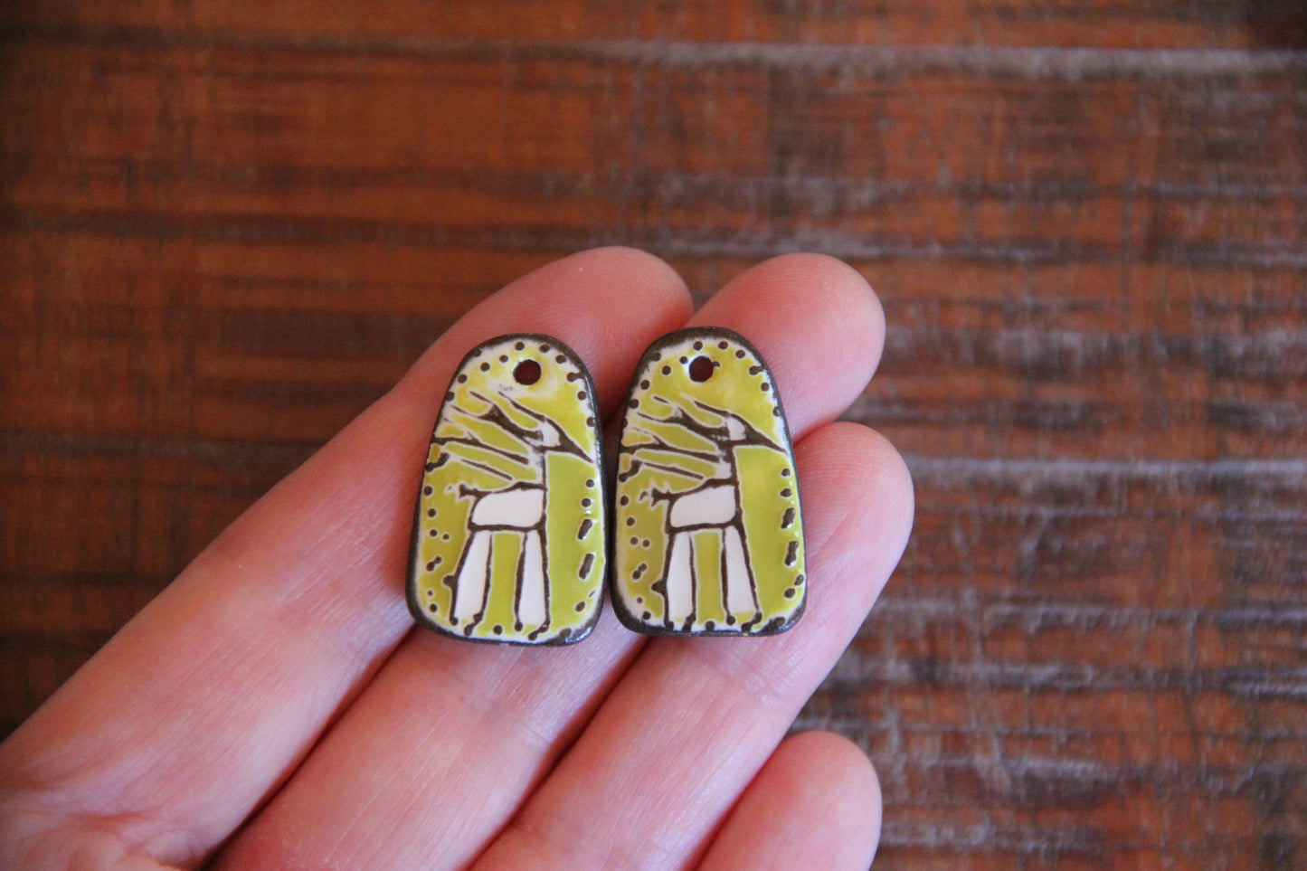 Horses - a pair of ceramic earring dangles