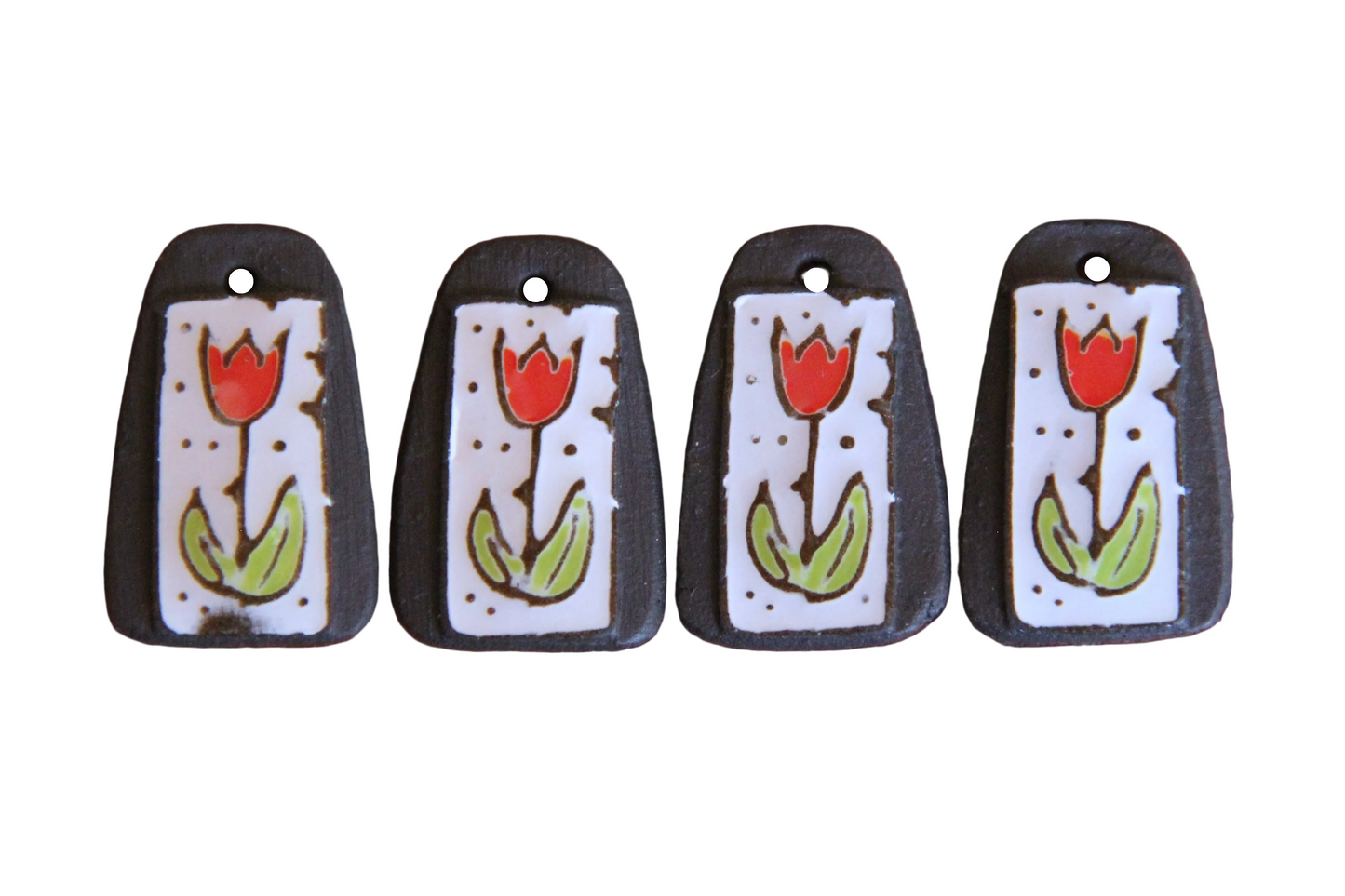 TULIPS ceramic earring dangles