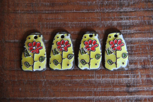A pair of FLOWER ceramic earring dangles