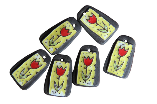 TULIPS ceramic earring dangles