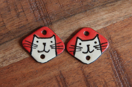 KITTY - a pair of ceramic CONNECTORS