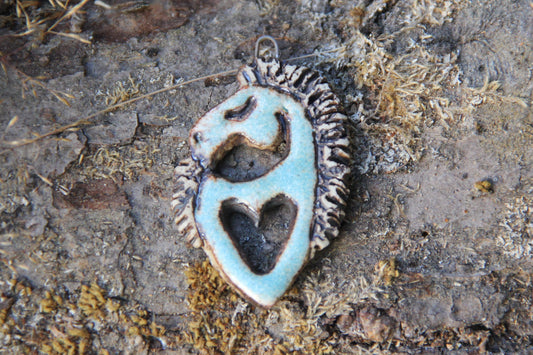 Horse with a Heart - Stoneware Rustic Pendant