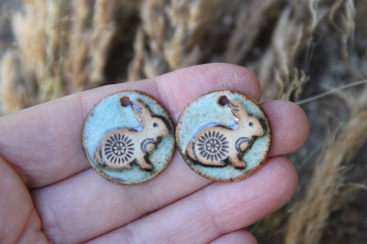 BUNNY - a pair of ceramic earring dangles